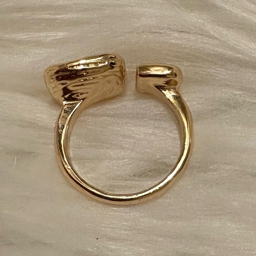 NWT House of Harlow 1960 Gold and Pearl Ring - Picture 4 of 6